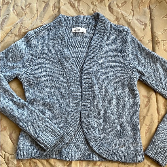 🌸 Hollister Wool Blend Grey Knit Women's Cardigan - Picture 3 of 7